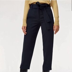 Aritzia Wilfred Free high-waisted Belted Tie Front Paper Bag Tapered Jeans 4